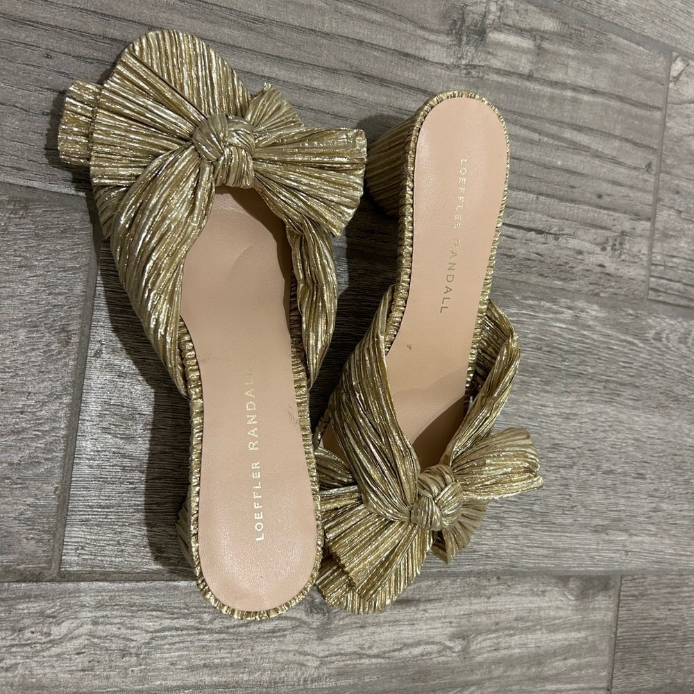 Loeffler Randall Metallic Gold Mules